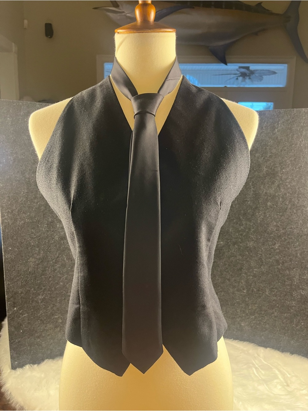 Joule Energy Black Halter Vest with Removable Neck Tie